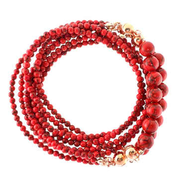 10 Way Necklace - RED Howlite Seriously Romantic