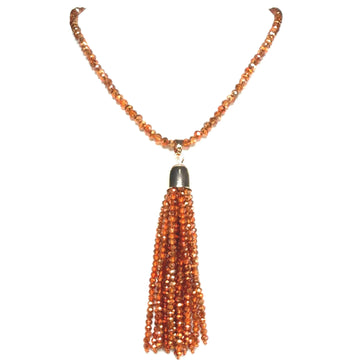 Tassel - Orange Copper Crystal Seriously Romantic