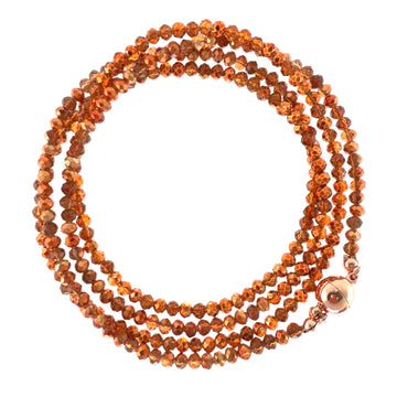 Long Strand Necklace - Orange Copper Crystal Seriously Romantic