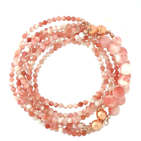 10 Way Necklace - Pink Agate