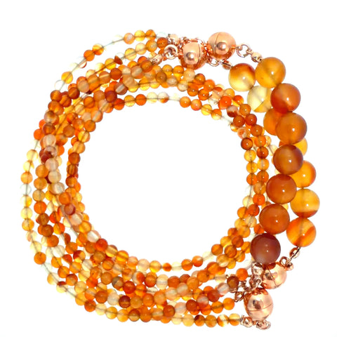 10 Way Necklace - Orange Agate