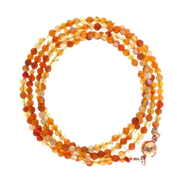 Long Strand Necklace - Orange Agate Seriously Romantic