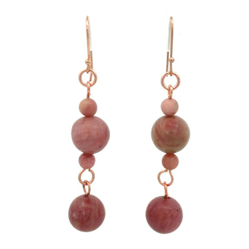 Long Earrings - Rhodochrosite Maria Nicola