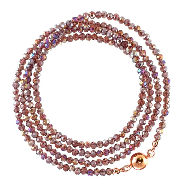 Long Strand Necklace - Plum Crystal Seriously Romantic