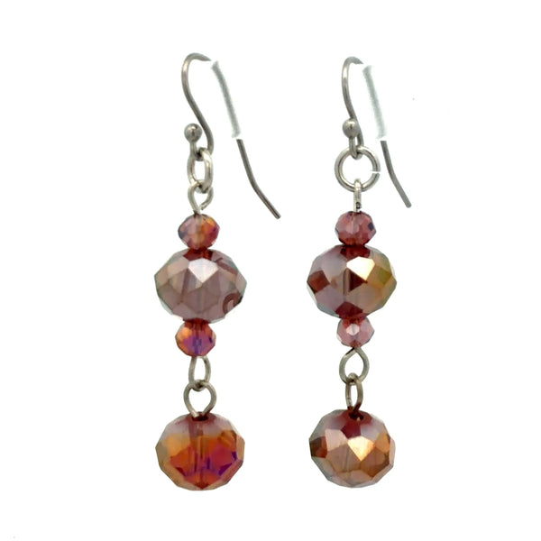 Long Earrings - Plum Crystal Maria Nicola