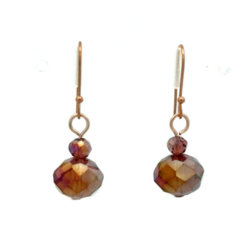 Short Earrings - Plum Crystal Maria Nicola