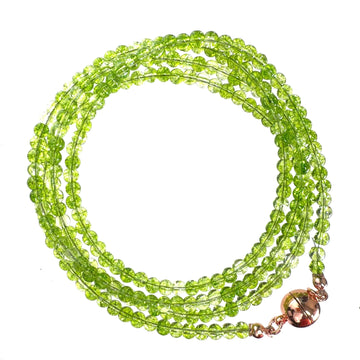 Long Strand Necklace - Cracked Peridot Seriously Romantic