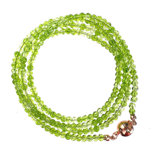 Long Strand Necklace - Cracked Peridot Seriously Romantic