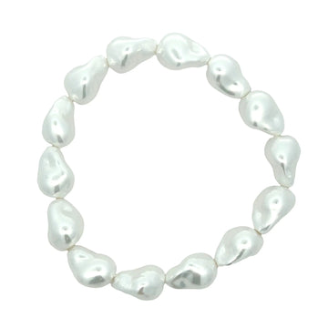 Baroque Cream Shell Pearl Elastic Bracelet - NOW 15%off! Seriously Romantic