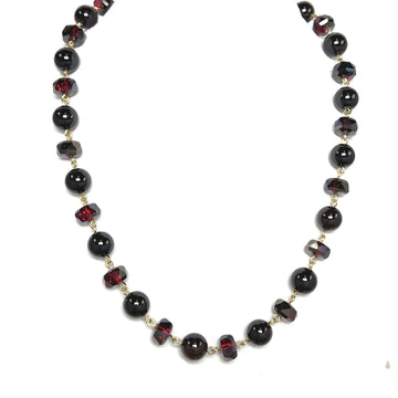 LONGER Link Necklace  - DARK GARNET RYAN