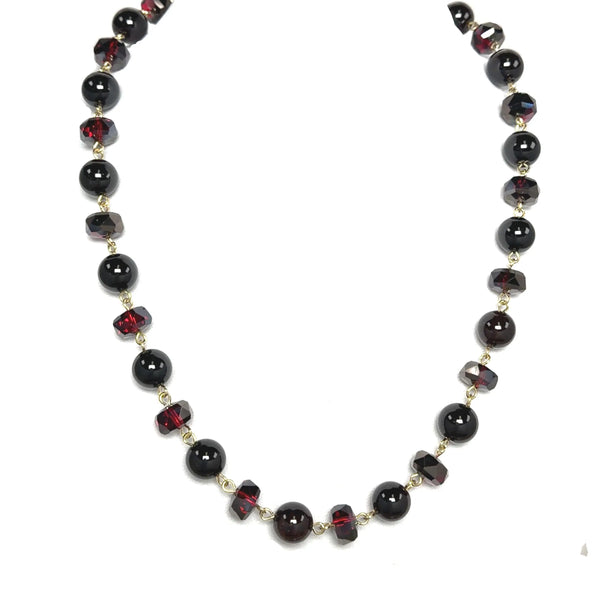 LONGER Link Necklace  - DARK GARNET RYAN
