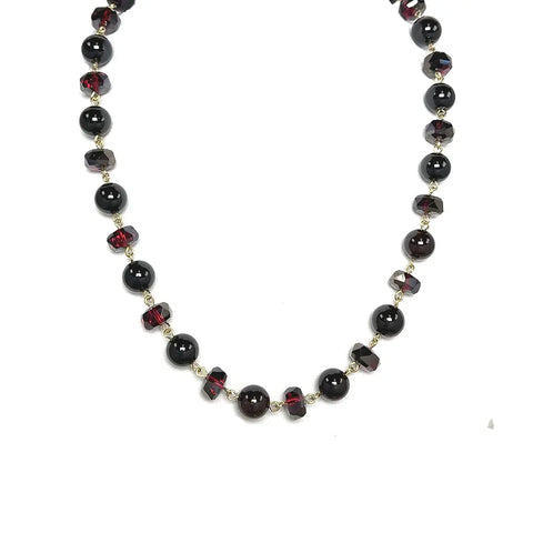 Link Necklace - DARK GARNET