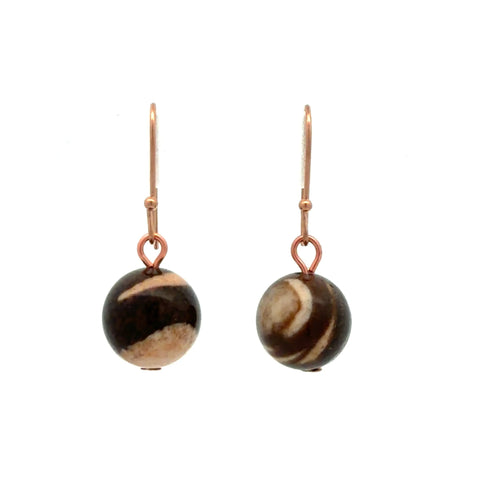 Short Earrings - Zebra Stone