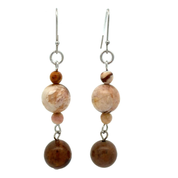Long Earrings - Zebra Stone Maria Nicola