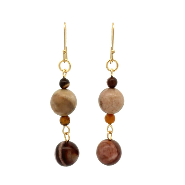 Long Earrings - Zebra Stone Maria Nicola