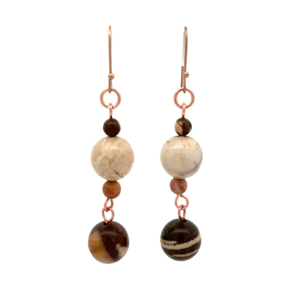Long Earrings - Zebra Stone Maria Nicola