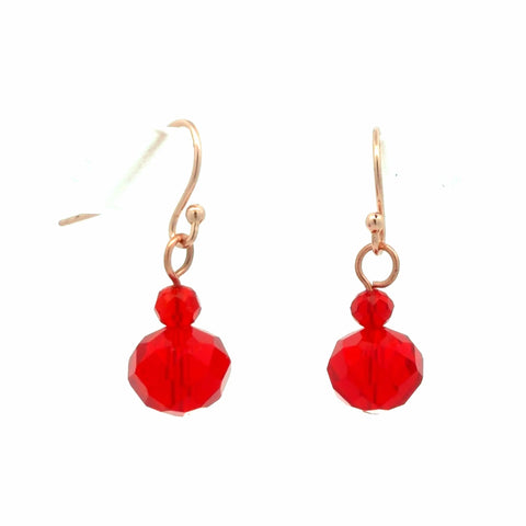 Short Earrings - Translucent Red Crystal
