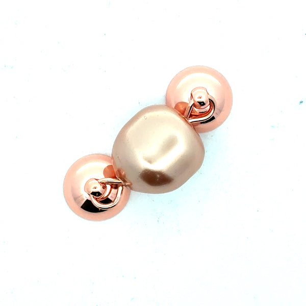 Pendant - 12mm Organic Pearl - Rose Gold Satin