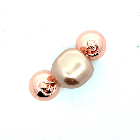 Pendant - 12mm Organic Pearl - Rose Gold Satin