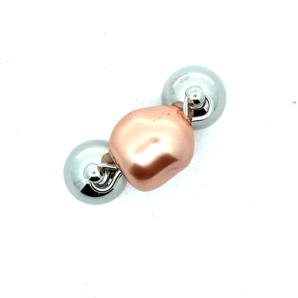 Pendant - 12mm Organic Pearl - Rose Gold Satin
