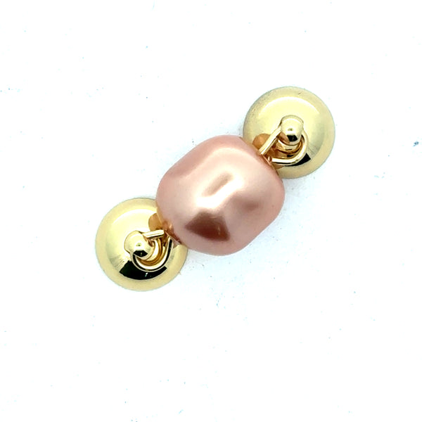 Pendant - 12mm Organic Pearl - Rose Gold Satin