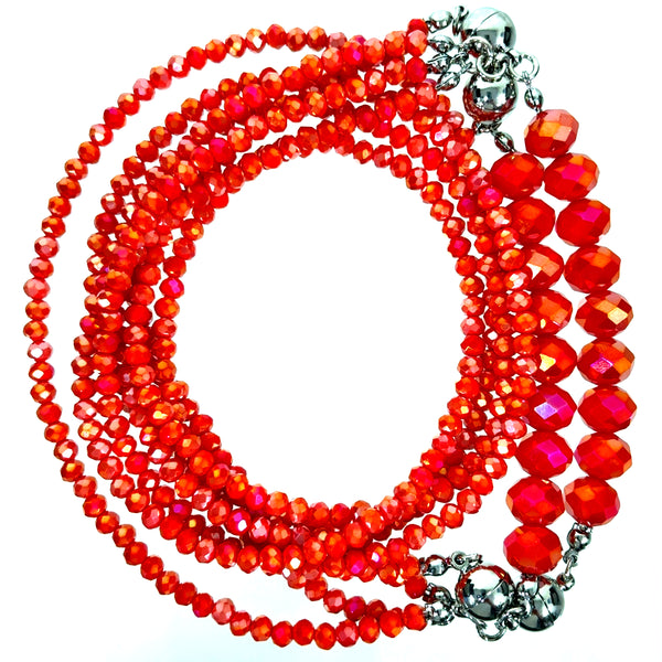 10 Way Necklace -  TANGERINE Crystal