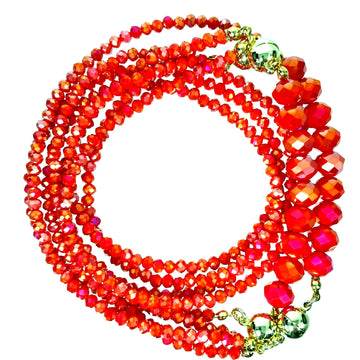 10 Way Necklace -  TANGERINE Crystal