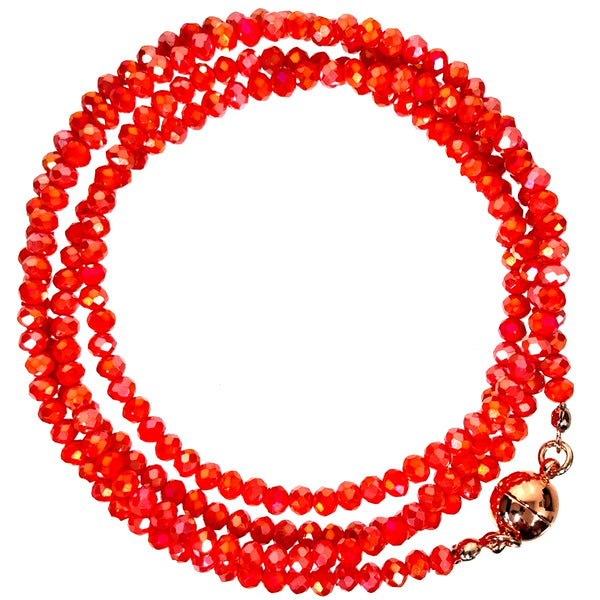 Long Strand Necklace - TANGERINE Crystal