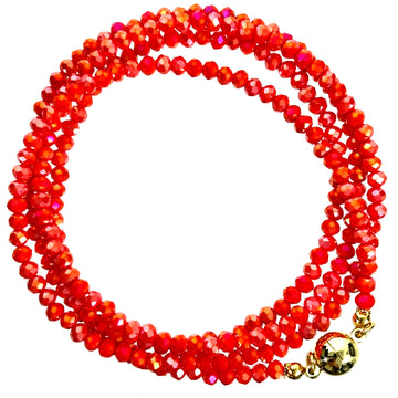 Long Strand Necklace - TANGERINE Crystal