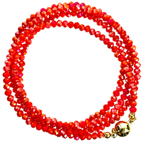 Long Strand Necklace - TANGERINE Crystal