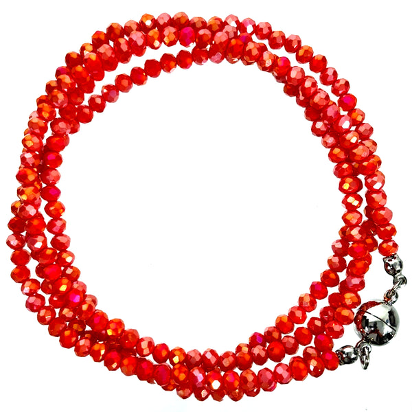 Long Strand Necklace - TANGERINE Crystal