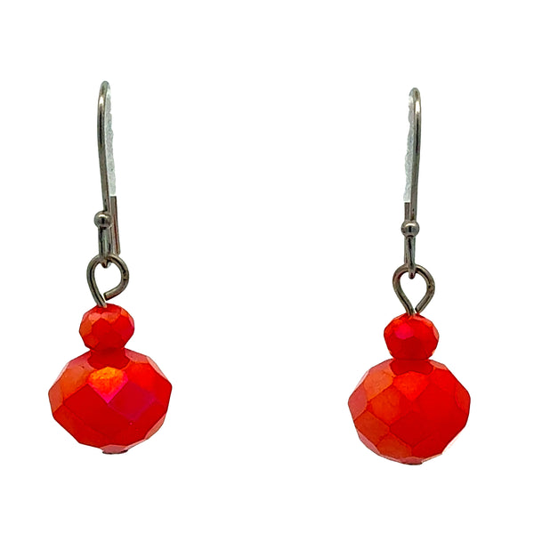 Short Earrings - TANGERINE Crystal