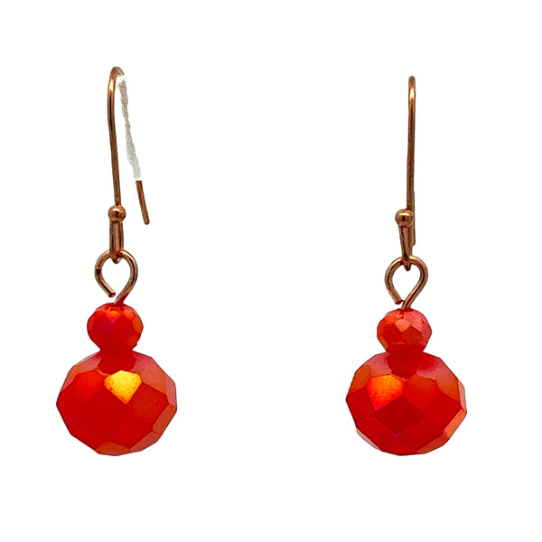 Short Earrings - TANGERINE Crystal
