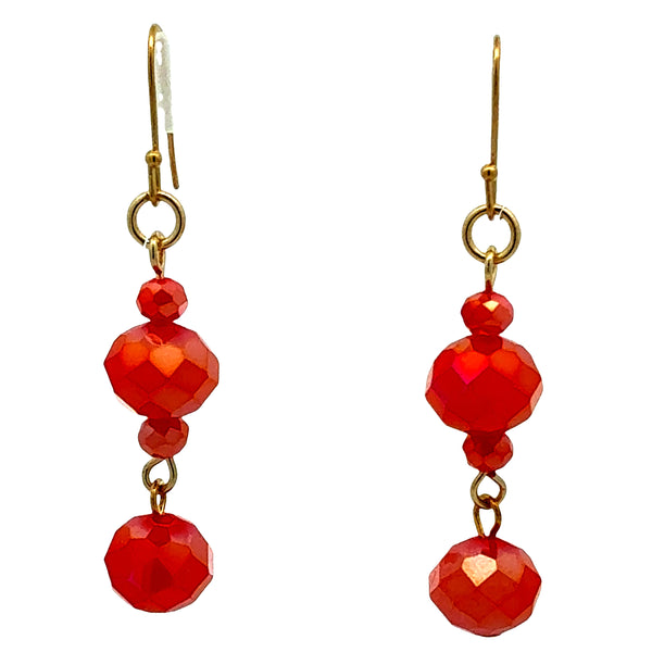 Long Earrings - TANGERINE Crystal