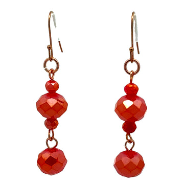 Long Earrings - TANGERINE Crystal