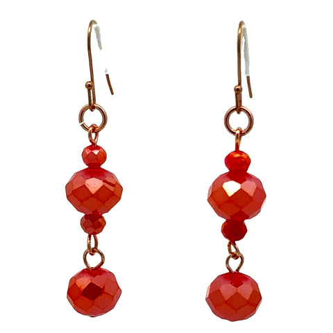 Long Earrings - TANGERINE Crystal