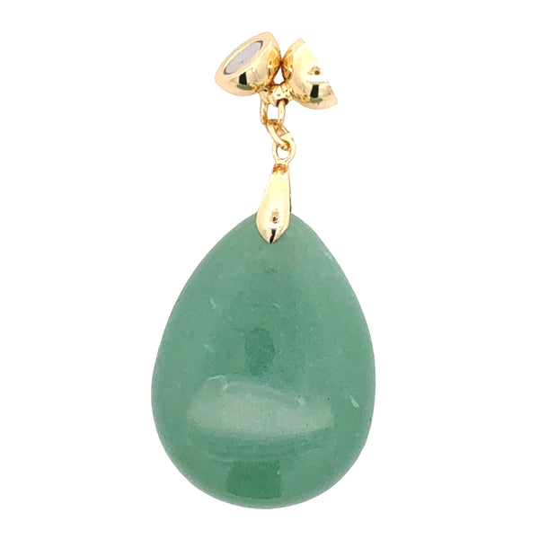 Pendant - Large Stone Teardrop - AVENTURINE