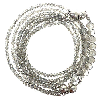 10 Way Necklace - Platinum Crystal with Silver Magnets Seriously Romantic