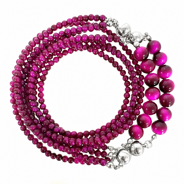 10 Way Necklace - MAGENTA Tiger Eye RYAN