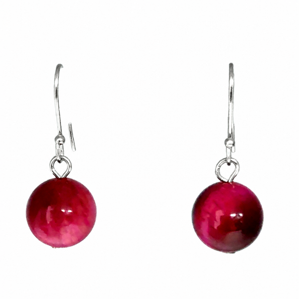 Short Earrings - MAGENTA Tiger Eye Maria Nicola