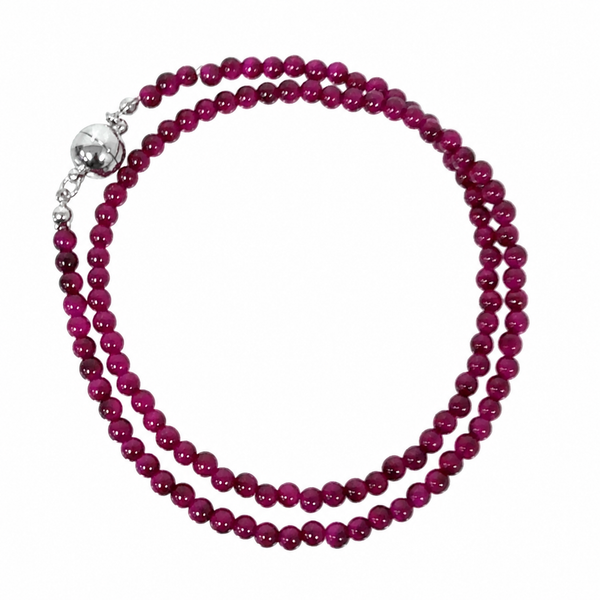 Medium Strand Necklace - MAGENTA Tiger Eye RYAN