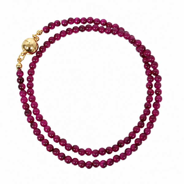 Medium Strand Necklace - MAGENTA Tiger Eye RYAN
