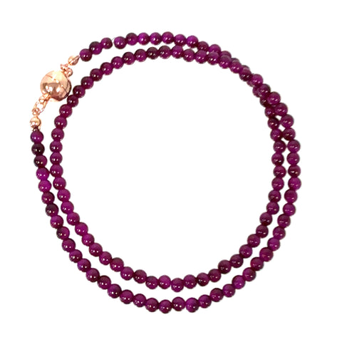 Medium Strand Necklace - Magenta Tiger Eye