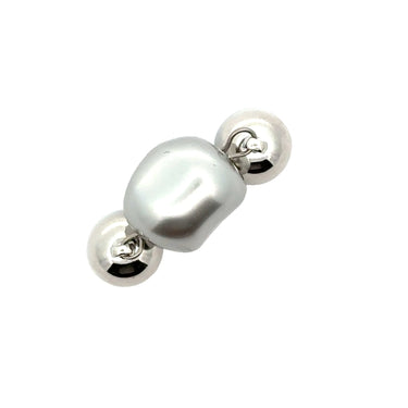 Pendant - Organic Pearl - Light Grey Austrian Crystal