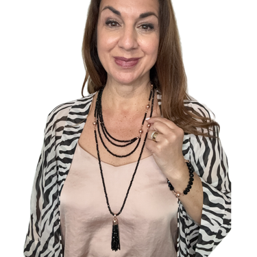 10 Way Bundle - Black Crystal (Includes 10 Way Necklace, Tassel & Mini Connectors) Seriously Romantic