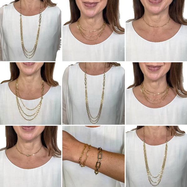 10 Way Necklace - Paperclip - Yellow Gold Seriously Romantic