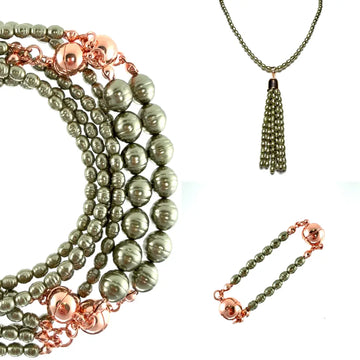 10 Way BUNDLE  - Shell Pearl - OLIVE (Includes 10 Way Necklace, Tassel & Mini Connectors) Maria Nicola