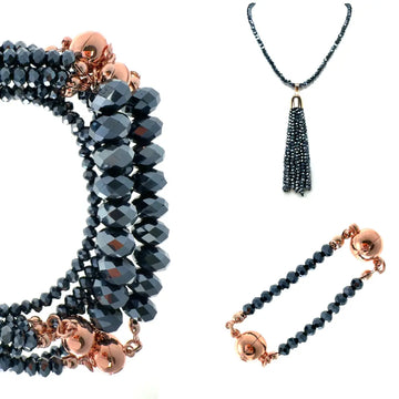 10 Way BUNDLE - Midnight Crystal (Includes 10 Way Necklace, Tassel & Mini Connectors) Seriously Romantic