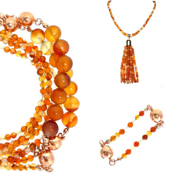10 Way BUNDLE  - Orange Agate (Includes 10 Way Necklace, Tassel & Mini Connectors) Seriously Romantic