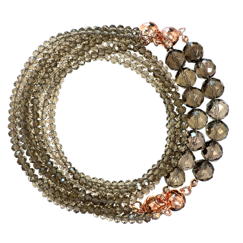 10 Way Necklace - Smokey Quartz Crystal